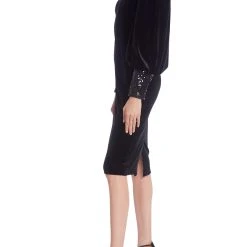 Badgley Mischka Open Back Balloon Sleeve Cocktail Dress -Badgley Mischka shop BSD4960 BLCK 2 34841.1661542112