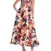 Badgley Mischka Floral Print One Shoulder Midi Dress -Badgley Mischka shop BSD5025 VLMU 1 52697.1675970952