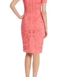 Badgley Mischka Laser Cut Square Neck Day Dress -Badgley Mischka shop BSD5037 TERR 3 01896.1675970962