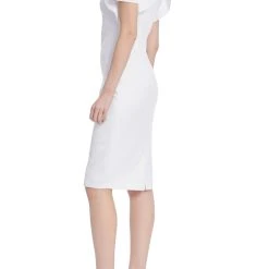 Badgley Mischka Ruffled Rosette Sleeves Sheath 12 Badgley Mischka Ruffled Rosette Sleeves Sheath -Badgley Mischka shop BSD5041 LTIV 2 88787.1675192099