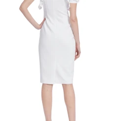 Badgley Mischka Ruffled Rosette Sleeves Sheath 13 Badgley Mischka Ruffled Rosette Sleeves Sheath -Badgley Mischka shop BSD5041 LTIV 3 63135.1675192099