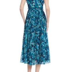 Badgley Mischka Floral Print Sleeveless Dress With Pleated Skirt -Badgley Mischka shop BSD5071 TLMU 3 95938.1674597272