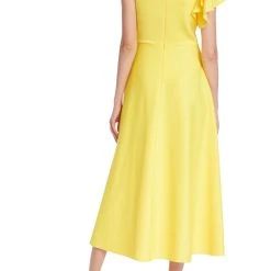 Badgley Mischka Ruffle Shoulder Sleeveless Cocktail Dress -Badgley Mischka shop BSD5077 YELL 3 62803.1675970975