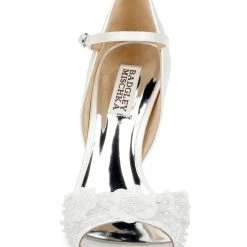 Badgley Mischka Carter Peep Toe D'Orsay -Badgley Mischka shop CARTER MP5217 WHTSAT 4 FRONT VIEW 82181 15579.1624949989