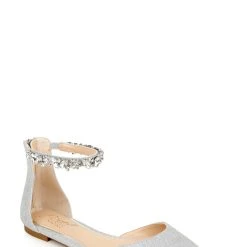 Jewel Badgley Mischka Cassidy Flat Pointed Shoe -Badgley Mischka shop CASSIDY JW4013 SILGLT 1 09903.1643336316