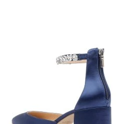 Jewel Badgley Mischka Cathleen Block Heel -Badgley Mischka shop CATHLEEN JW4015 NVYSAT 3 91068.1624128828