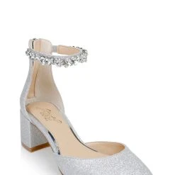 Jewel Badgley Mischka Cathleen Block Heel -Badgley Mischka shop CATHLEEN JW4015 SILGLT 1 44985.1624128828