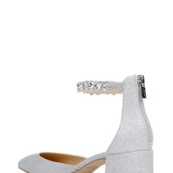Jewel Badgley Mischka Cathleen Block Heel -Badgley Mischka shop CATHLEEN JW4015 SILGLT 3 74939.1624128828