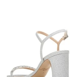 Jewel Badgley Mischka Charlee Block Heel -Badgley Mischka shop CHARLEE JW4020 SILGLT 3 80467.1624129409