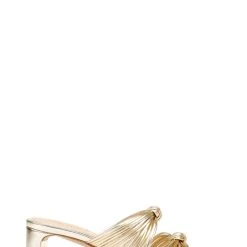 Jewel Badgley Mischka Cheryl Backless Double-Knotted Block Heel -Badgley Mischka shop CHERYL JW4021 GLDLEA 2 87387.1624129629