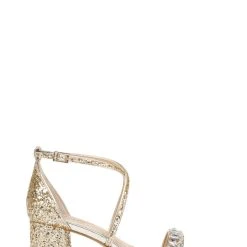Jewel Badgley Mischka Claudia Glitter Block Heel -Badgley Mischka shop CLAUDIA JW4025 GLDGLT 2 35384.1624129768