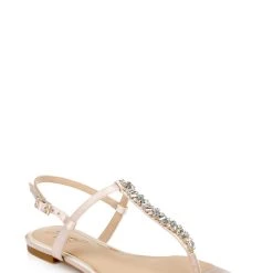 Jewel Badgley Mischka Dafina Metallic Thong Sandal