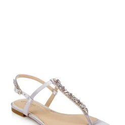 Jewel Badgley Mischka Dafina Metallic Thong Sandal -Badgley Mischka shop DAFINA JW4301 LILSAT 1 76547.1645043552