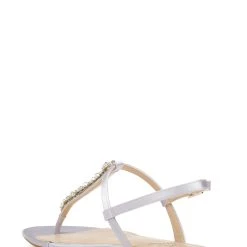 Jewel Badgley Mischka Dafina Metallic Thong Sandal -Badgley Mischka shop DAFINA JW4301 LILSAT 3 21224.1645043552