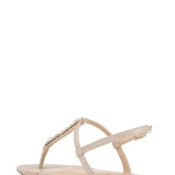 Jewel Badgley Mischka Dafina Metallic Thong Sandal -Badgley Mischka shop DAFINA JW4301 ROSMIC 3 98164.1645043552