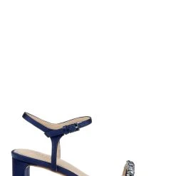 Jewel Badgley Mischka Dagny Strappy Low Block Heel -Badgley Mischka shop DAGNY JW4302 NVYSAT 2 84041.1645652177