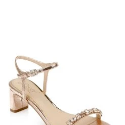 Jewel Badgley Mischka Dagny Strappy Low Block Heel -Badgley Mischka shop DAGNY JW4302 ROSTXL 1 34208.1673490973