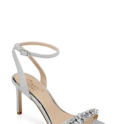 Jewel Badgley Mischka Dallyce Ankle Strap Stiletto Sandal -Badgley Mischka shop DALLYCE JW4305 SILGLT 1 61902.1673491262