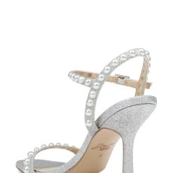 Jewel Badgley Mischka Damaris Pearl Embellished Stiletto Sandal -Badgley Mischka shop DAMARIS JW4308 SILGLT 3 92433.1645043597