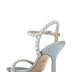 Jewel Badgley Mischka Damaris Pearl Embellished Stiletto Sandal -Badgley Mischka shop DAMARIS JW4308 SKYBLU 3 60423.1645043598