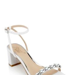 Jewel Badgley Mischka Danni Low Block Heel Sandal 35 Jewel Badgley Mischka Danni Low Block Heel Sandal -Badgley Mischka shop DANNI JW4315 WHTGLT 1 87196.1645051255