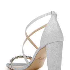 Jewel Badgley Mischka Daphne High Block Heel Sandal -Badgley Mischka shop DAPHNE JW4316 SILGLT 3 17187.1645043651