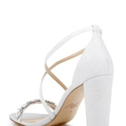 Jewel Badgley Mischka Daphne High Block Heel Sandal -Badgley Mischka shop DAPHNE JW4316 WHTGLT 3 99582.1645043651