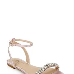 Jewel Badgley Mischka Daria Pearl And Crystal Flat Sandals -Badgley Mischka shop DARIA JW4317 PALEPK 1 27906.1645043664