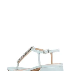 Jewel Badgley Mischka Dasha Block Heel Thong Sandals -Badgley Mischka shop DASHA JW4318 PALEBL 3 42231.1645043677
