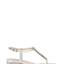 Jewel Badgley Mischka Dasha Block Heel Thong Sandals -Badgley Mischka shop DASHA JW4318 SILTXL 2 60098.1645043677