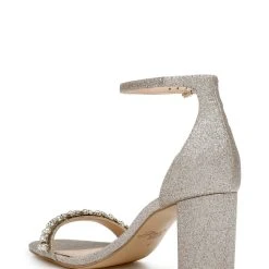 Jewel Badgley Mischka Daylann Pearl And Crystal Block Heel Sandal -Badgley Mischka shop DAYLANN JW4320 GLDGLT 3 82618.1645043692