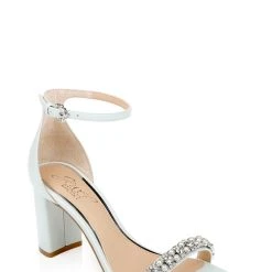 Jewel Badgley Mischka Daylann Pearl And Crystal Block Heel Sandal -Badgley Mischka shop DAYLANN JW4320 PALEBL 1 72064.1645043692