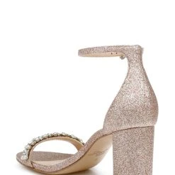 Jewel Badgley Mischka Daylann Pearl And Crystal Block Heel Sandal -Badgley Mischka shop DAYLANN JW4320 ROSGLT 3 10432.1645043692