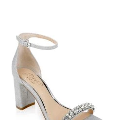Jewel Badgley Mischka Daylann Pearl And Crystal Block Heel Sandal -Badgley Mischka shop DAYLANN JW4320 SILGLT 1 58872.1645043692
