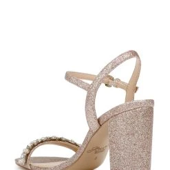 Jewel Badgley Mischka Dee Pearl And Crystal High Block Heels -Badgley Mischka shop DEE JW4321 ROSGLT 3 86008.1645043710