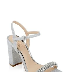 Jewel Badgley Mischka Dee Pearl And Crystal High Block Heels -Badgley Mischka shop DEE JW4321 SILGLT 1 42527.1645043710