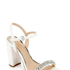 Jewel Badgley Mischka Dee Pearl And Crystal High Block Heels -Badgley Mischka shop DEE JW4321 WHTMAT 1 70543.1645043710