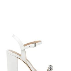 Jewel Badgley Mischka Dee Pearl And Crystal High Block Heels -Badgley Mischka shop DEE JW4321 WHTMAT 2 04776.1645043710