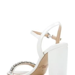 Jewel Badgley Mischka Dee Pearl And Crystal High Block Heels -Badgley Mischka shop DEE JW4321 WHTMAT 3 33931.1645043710