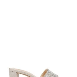Jewel Badgley Mischka Della Glitter Block Heel Mules -Badgley Mischka shop DELLA JW4324 GLDGLT 2 64103.1645043742