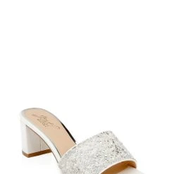 Jewel Badgley Mischka Della Glitter Block Heel Mules -Badgley Mischka shop DELLA JW4324 WHTMAT 1 56900.1645043742