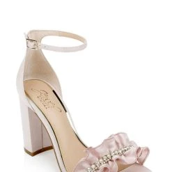 Jewel Badgley Mischka Deva Ruffle High Block Heel -Badgley Mischka shop DEVA JW4329 PALEPK 1 85579.1673490885