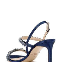 Jewel Badgley Mischka Donna Stiletto Sandals -Badgley Mischka shop DONNA JW4363 NVYSAT 3 89368.1658875914