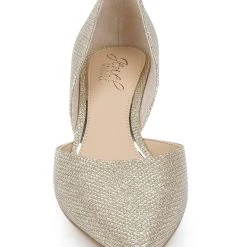 Jewel Badgley Mischka Dotty Glitter D'orsay Kitten Heel Wide-Width -Badgley Mischka shop DOTTY JW4355 GLDFAB 4 77728.1672873548