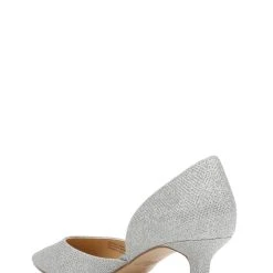 Jewel Badgley Mischka Dotty Glitter D'orsay Kitten Heel Wide-Width -Badgley Mischka shop DOTTY JW4355 SILFAB 3 32533.1672873548