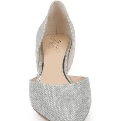Jewel Badgley Mischka Dotty Glitter D'orsay Kitten Heel Wide-Width -Badgley Mischka shop DOTTY JW4355 SILFAB 4 95488.1672873548