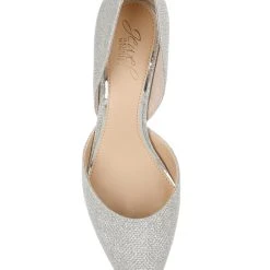 Jewel Badgley Mischka Dotty Glitter D'orsay Kitten Heel Wide-Width -Badgley Mischka shop DOTTY JW4355 SILFAB 5 15467.1672873548