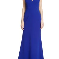 Badgley Mischka Cobalt Blue Sheath Gown 