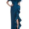 Badgley Mischka Ostrich Feather Adorned Gown -Badgley Mischka shop EG3102X copy 84096.1654119601