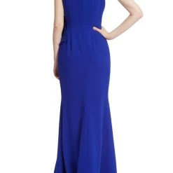 Badgley Mischka Crepe Ruffle Side Gown -Badgley Mischka shop EG3168C ULVI 3 61175.1663608074